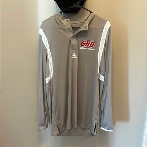 Adidas Gray and White SHU Cheerleading Pullover